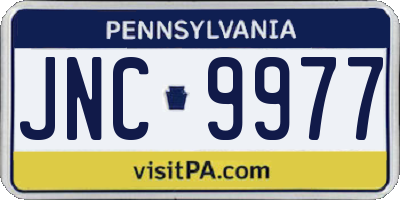 PA license plate JNC9977