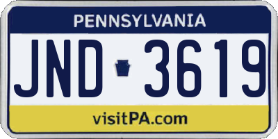 PA license plate JND3619