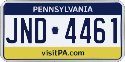 PA license plate JND4461