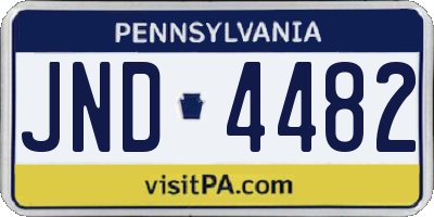 PA license plate JND4482