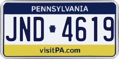 PA license plate JND4619