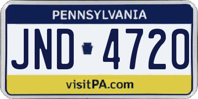 PA license plate JND4720