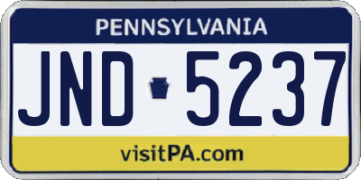 PA license plate JND5237