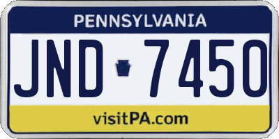 PA license plate JND7450