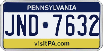 PA license plate JND7632