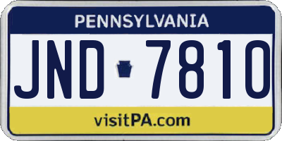 PA license plate JND7810