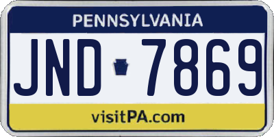 PA license plate JND7869