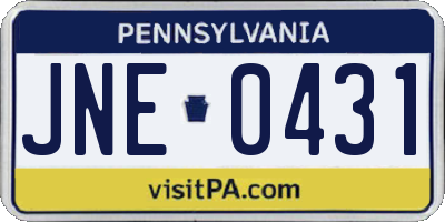 PA license plate JNE0431