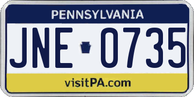 PA license plate JNE0735