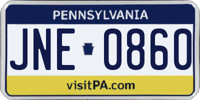 PA license plate JNE0860