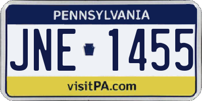 PA license plate JNE1455