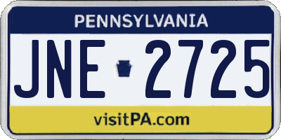 PA license plate JNE2725