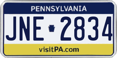 PA license plate JNE2834