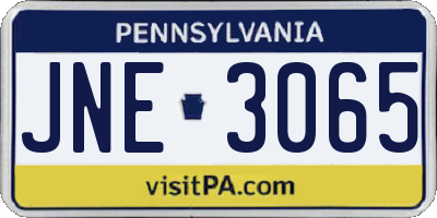 PA license plate JNE3065