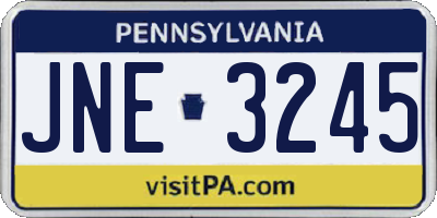 PA license plate JNE3245