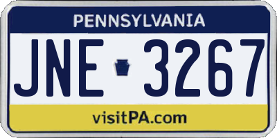 PA license plate JNE3267