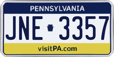 PA license plate JNE3357