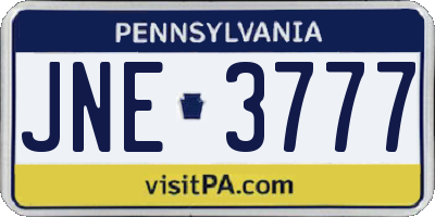 PA license plate JNE3777