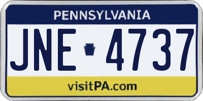 PA license plate JNE4737