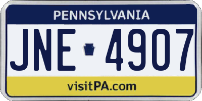 PA license plate JNE4907