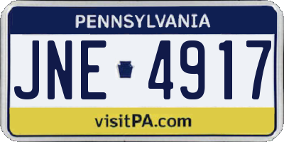 PA license plate JNE4917