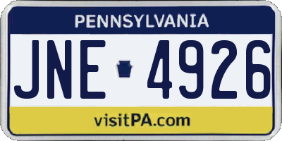 PA license plate JNE4926