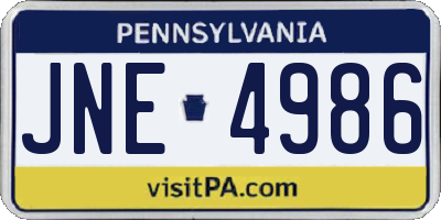 PA license plate JNE4986