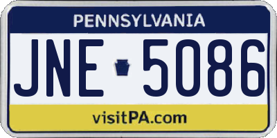 PA license plate JNE5086