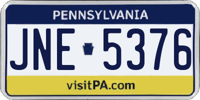 PA license plate JNE5376