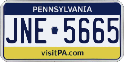 PA license plate JNE5665