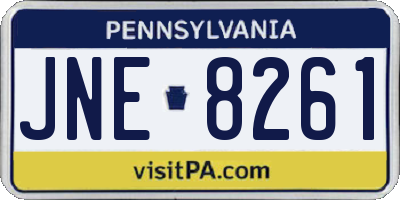 PA license plate JNE8261