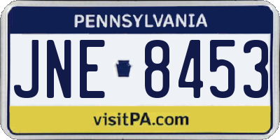 PA license plate JNE8453