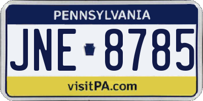 PA license plate JNE8785