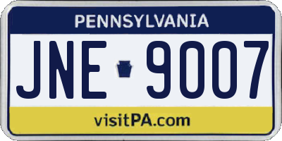 PA license plate JNE9007