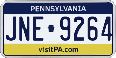 PA license plate JNE9264