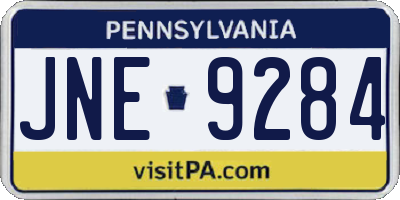 PA license plate JNE9284