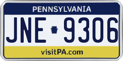 PA license plate JNE9306