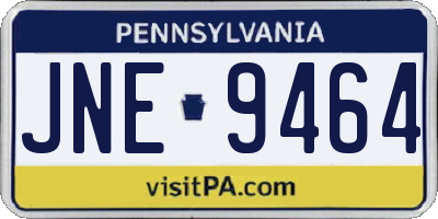 PA license plate JNE9464