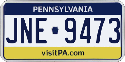PA license plate JNE9473