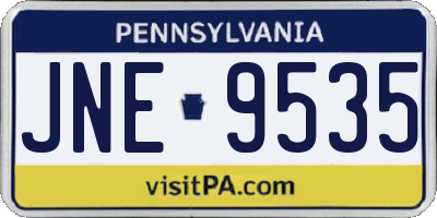 PA license plate JNE9535