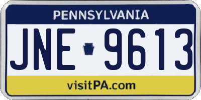 PA license plate JNE9613
