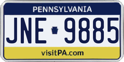 PA license plate JNE9885