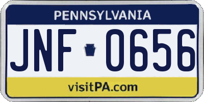 PA license plate JNF0656