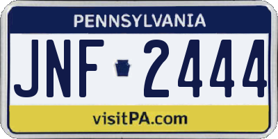 PA license plate JNF2444