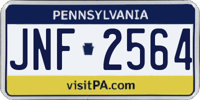 PA license plate JNF2564