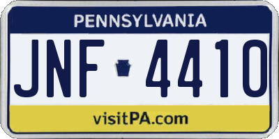PA license plate JNF4410