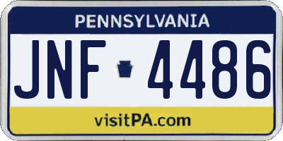 PA license plate JNF4486
