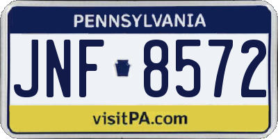 PA license plate JNF8572