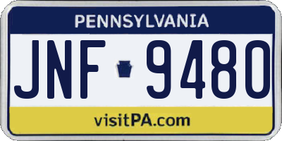 PA license plate JNF9480