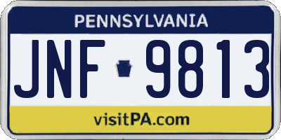 PA license plate JNF9813